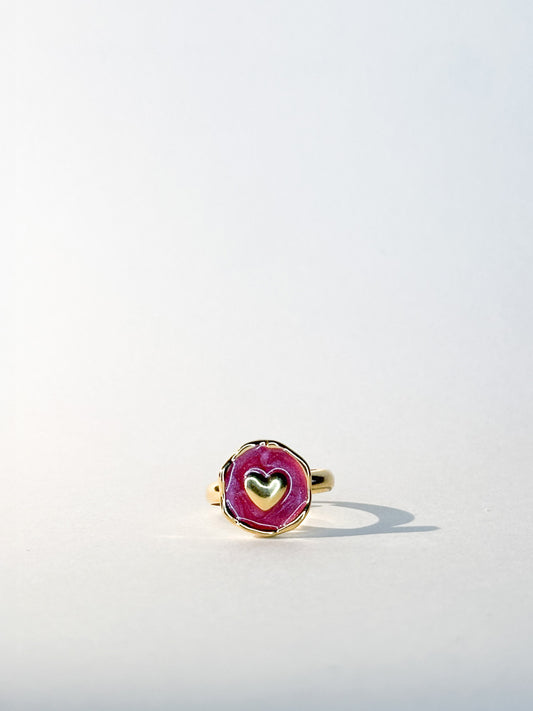 Bague Coeur dorée ajustable